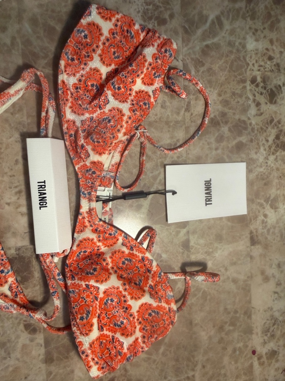 triangl swimwear Orange Paisley Print Bikini Set - Picture 8 of 10